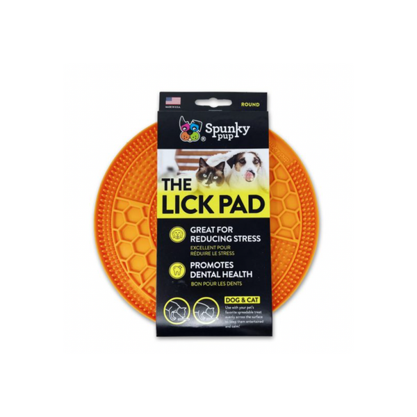 Килимок на вилизування Lick Pad круглий від Spunky Pup - Помаранчевий 6992 фото