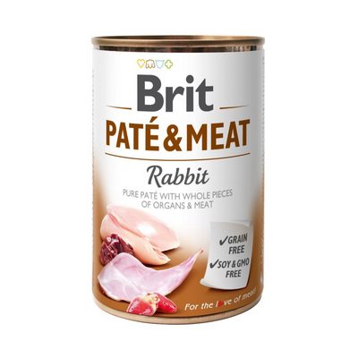 Вологий корм - паштет Brit Paté & Meat Dog з кроликом 400 г 7596 фото