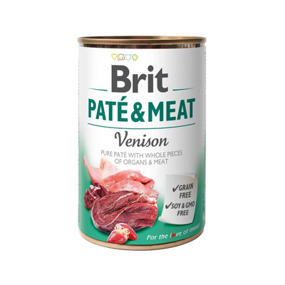 Вологий корм - паштет Brit Paté & Meat Dog з олениною 400 г 7600 фото