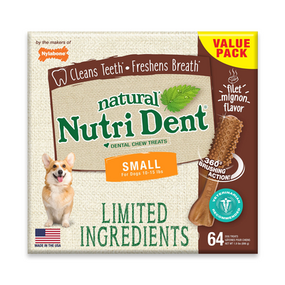 Жувальні смаколики для чистки зубів Nylabone Nutri Dent зі смаком філе міньйон - S 7662 фото