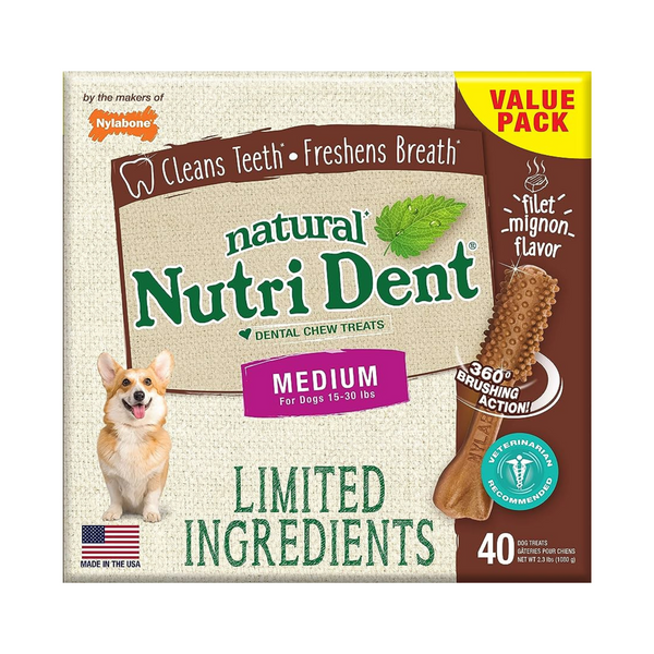 Жувальні смаколики для чистки зубів Nylabone Nutri Dent зі смаком філе міньйон - S 7662 фото